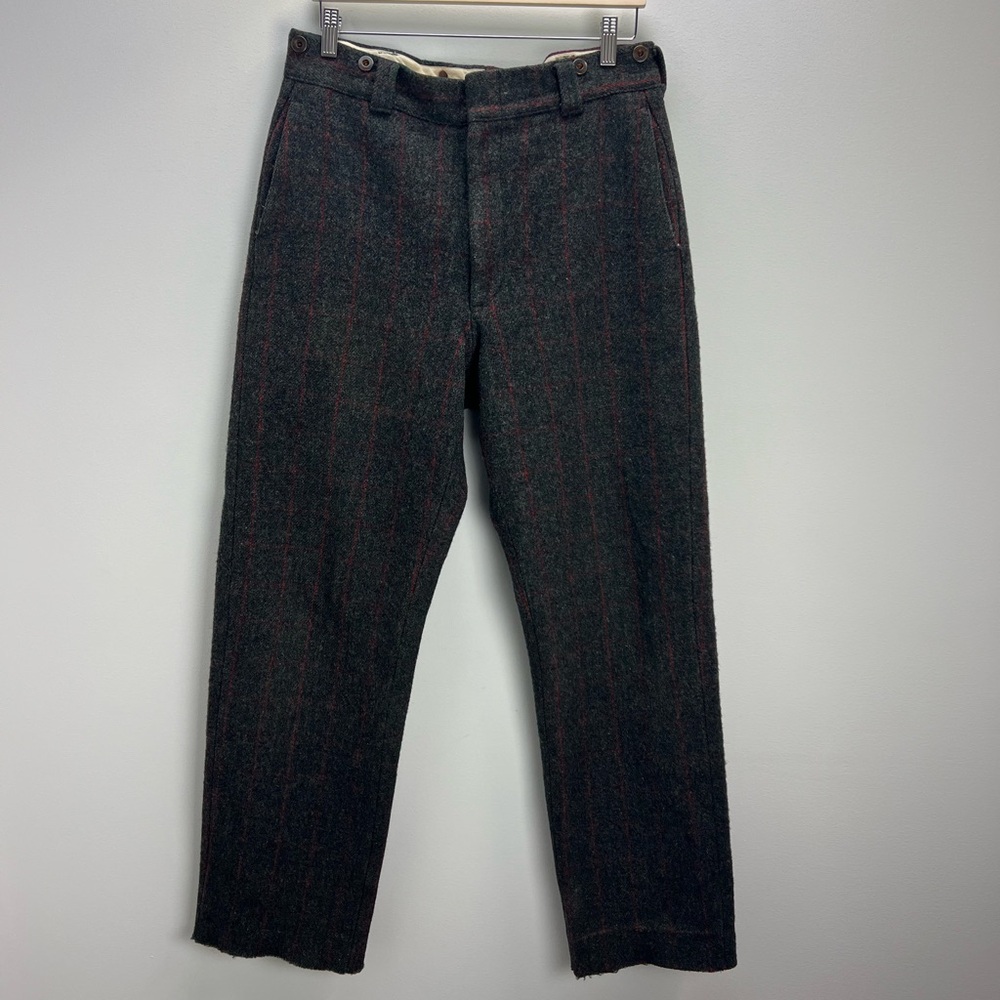Vintage L.L. Bean Wool Hunting Field Pants Windowpane Gray Thick Logger Mens 32